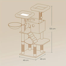 برج شجرة القطط متعدد المستويات للقطط الكبيرة