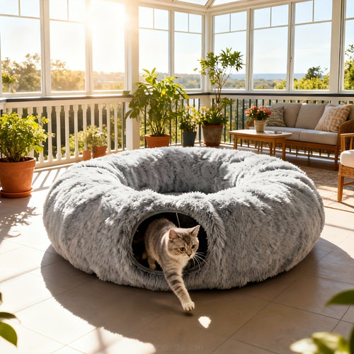 Plush 2in1 Cat Tunnel Bed