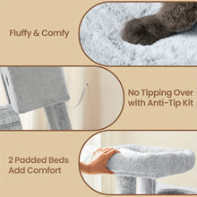 برج شجرة القطط متعدد المستويات للقطط الكبيرة