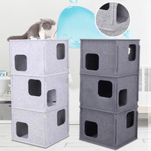1pc Stackable Felt Cat Cube House,