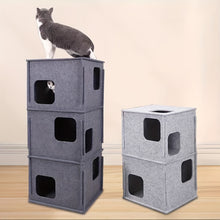 1pc Stackable Felt Cat Cube House,